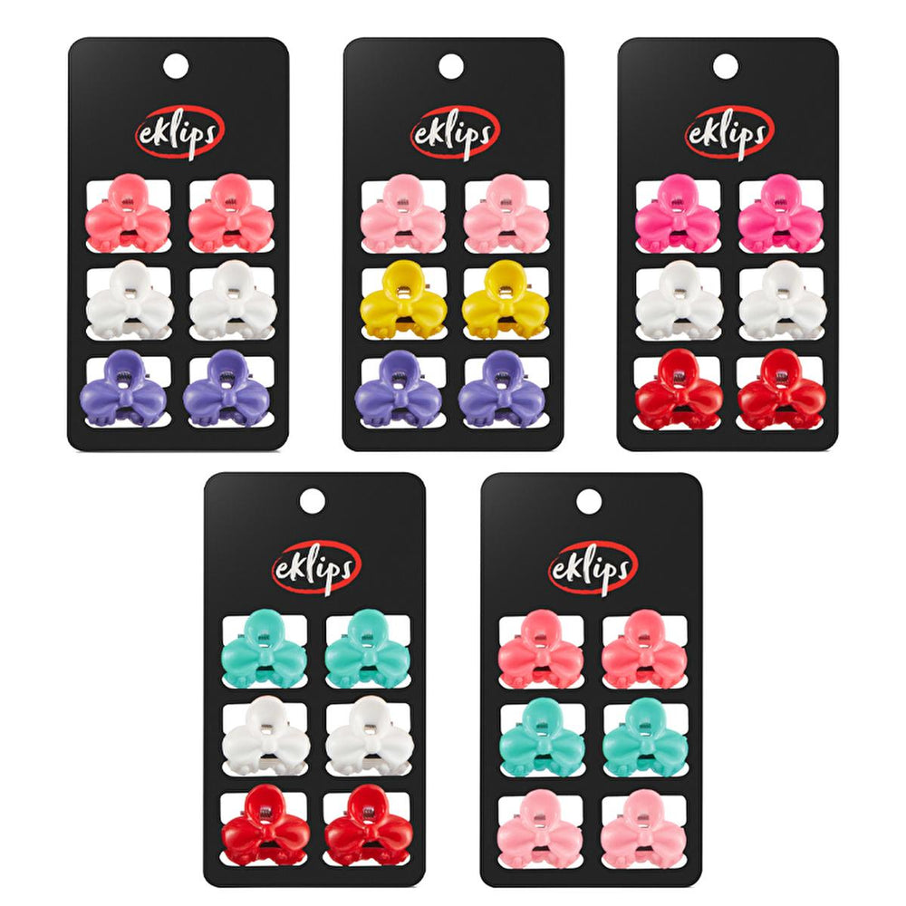 Eklips Assorted Mini Claw Hair Clips Set - 6 Pcs, Stylish Hold, Gentle Grip, Perfect for Styling & Accessories Eklips Hair Clips: Mini Claw Set - Style & Hold, Gentle on Hair hair clips, claw clips, small hair clips, mandal toka, hair accessories, hair styling clips, mini claw clips, assorted color hair clips, hair clip set, styling clips, hair styling, women's accessories, hair fashion, hair styling tools, updo clips, gentle hair clips, hair accessories set, Eklips hair clips, assorted hair clips, mini hai