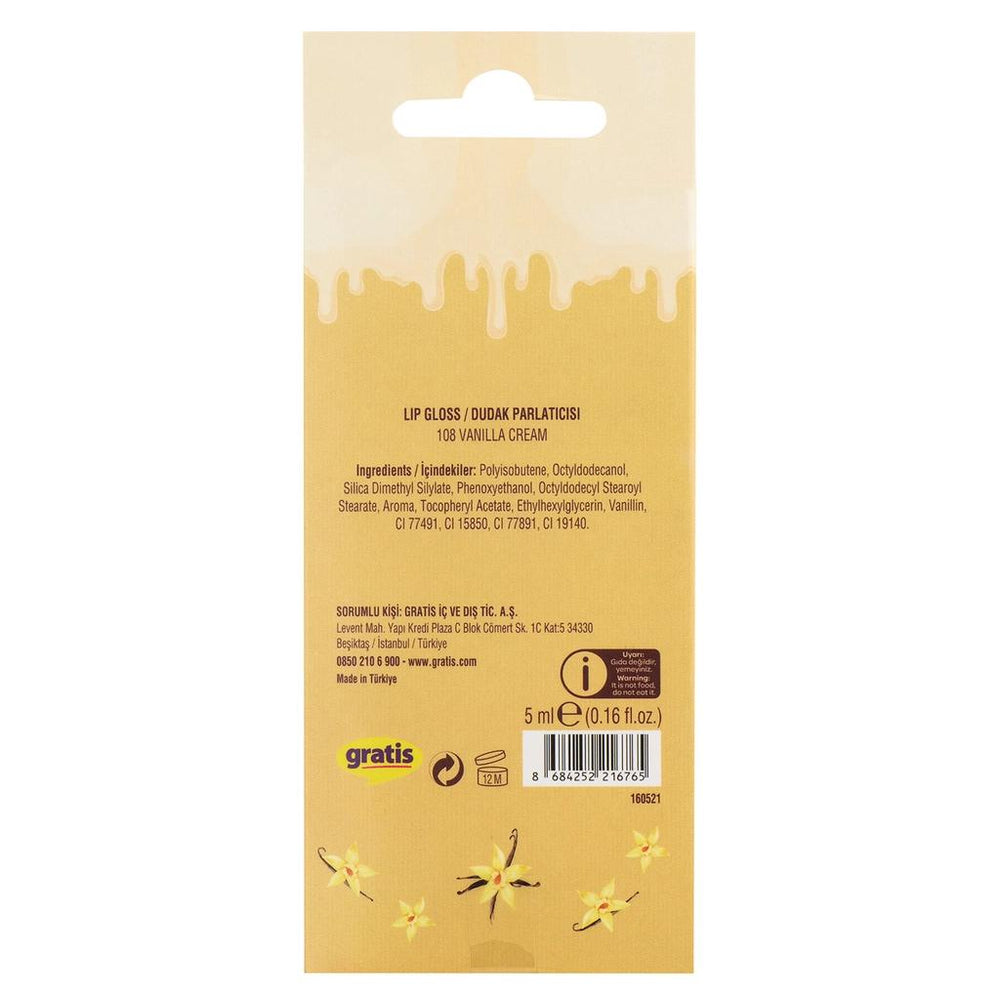 Beaulis Sweet Cones Lip Gloss 108 Vanilla Cream High-Shine