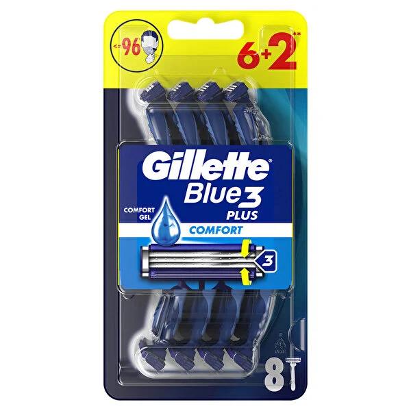 Gillette Blue3 Comfort Disposable Razors for Men - Smooth Shaving, 8 Count Gillette Blue3 Comfort Razors - Smooth Shave disposable razors, men's grooming, shaving razors, comfortable shaving, Gillette Blue3, men's razors, shaving kits, personal care, grooming essentials, smooth shaving, comfortable shave, chromium-coated blades, Comfortgel technology, pivoting head, non-slip handle