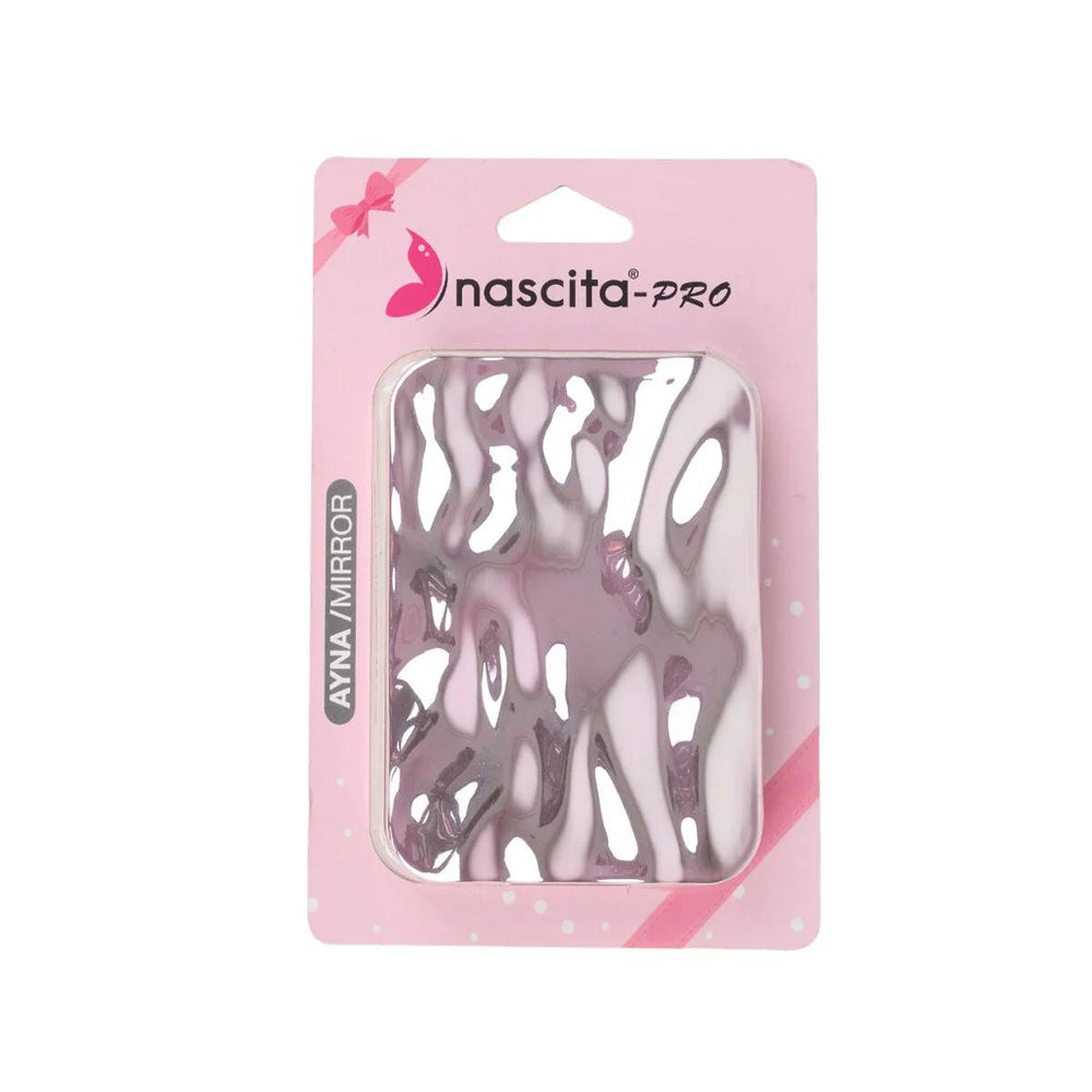 Nascita Metallic Pink Square Compact Mirror, Portable, 1 Count