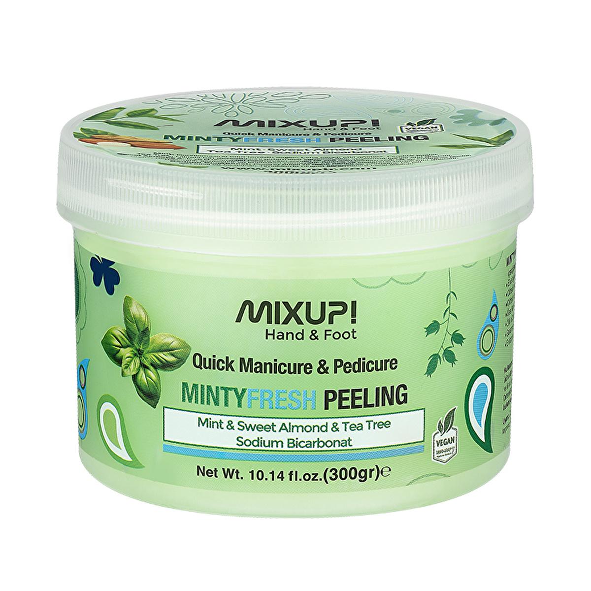 Mixup! Minty Fresh Manicure & Pedicure Peeling jar, Refreshing minty foot and hand scrub, Nourishing exfoliator for cuticles and skin Mixup! Minty Fresh Kolay Manikür & Pedikür Peeling - Refreshing Foot and Hand Treatment | 300g Mixup! Minty Fresh Manicure & Pedicure Peeling - 300g mixup, manicure, pedicure, exfoliator, minty-fresh, hand-care, foot-care, cuticle-care, skincare, ai-generated