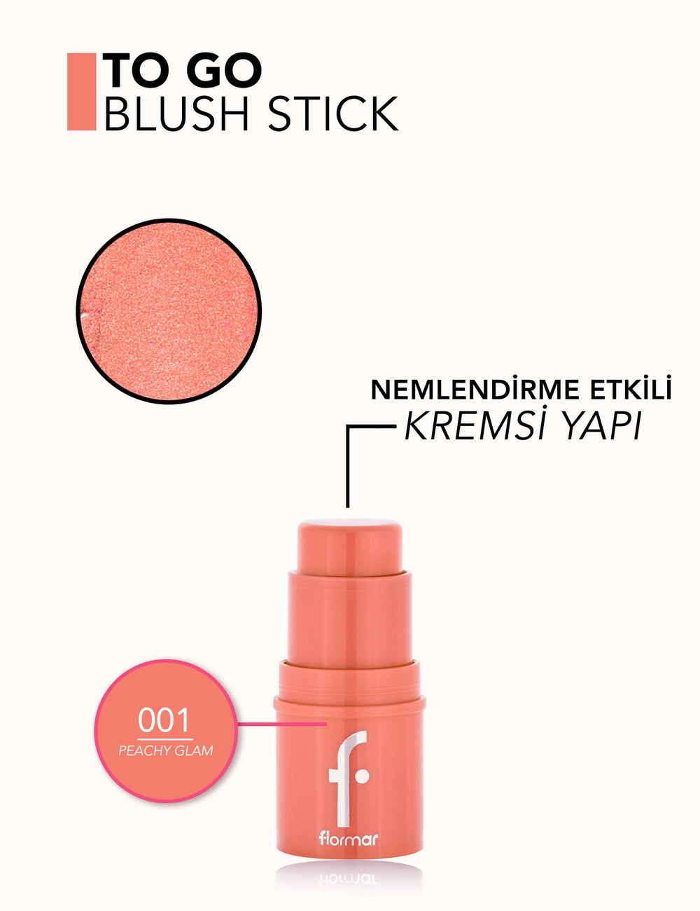 Flormar To Go Creamy Stick Blush Radiant Finish 5g