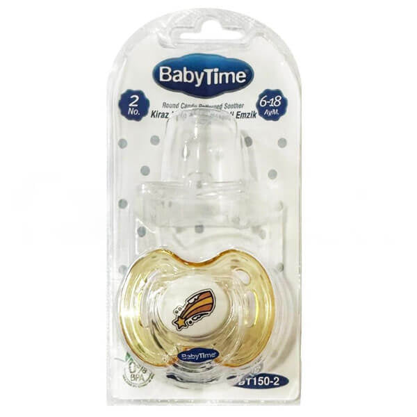 Baby Time BT150-2 Cherry Tip Pacifier with Protective Cap 6-18M