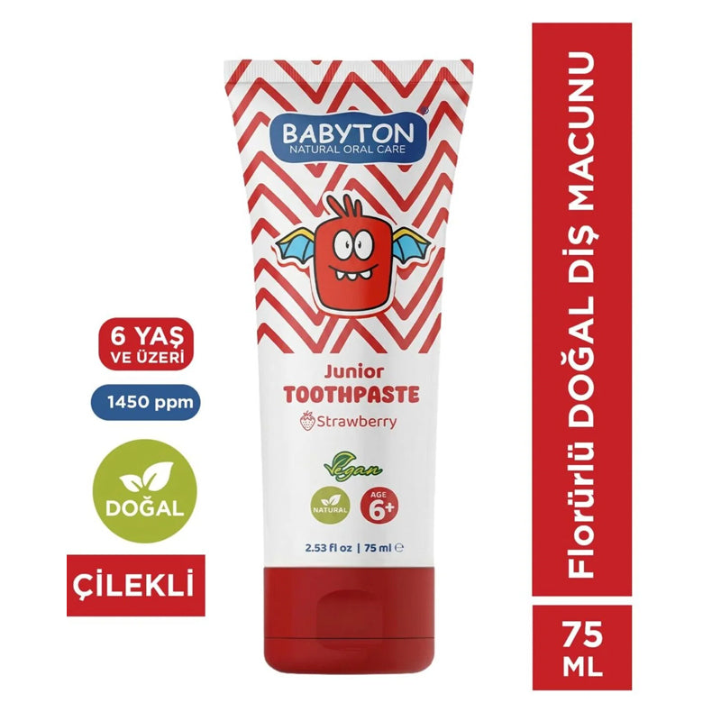 Babyton Junior Strawberry Toothpaste for Ages 6+ 75 ml