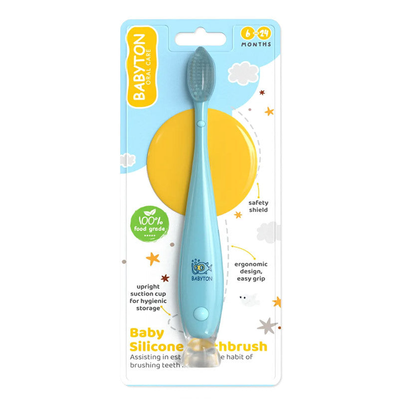 Babyton Silicone Toothbrush for Babies 6-24 Months