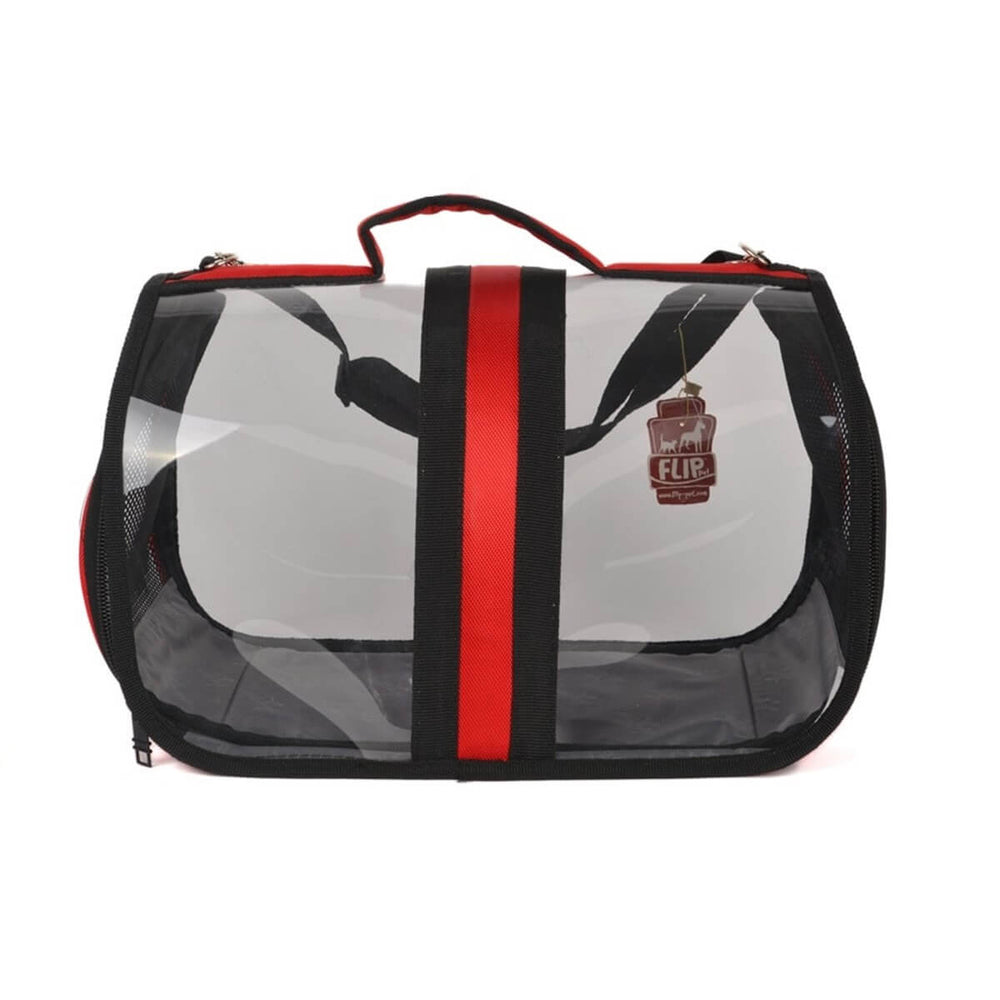 Pet Pretty Bacco Milano Transparent Pet Carrier Red 44cm