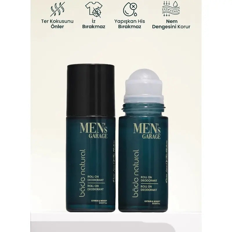 Bade Natural Men's Garage Natural Roll-On Deodorant 50ml