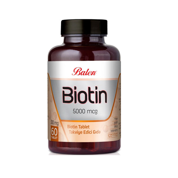 Balen Biotin 5000 mcg Vitamin Supplement for Hair and Nails 60 Tablets