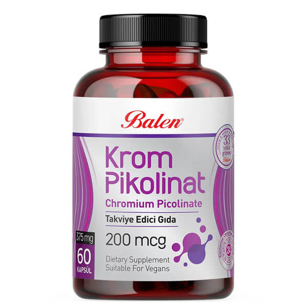 Balen Chromium Picolinate Dietary Supplement 375 mg 60 Capsules
