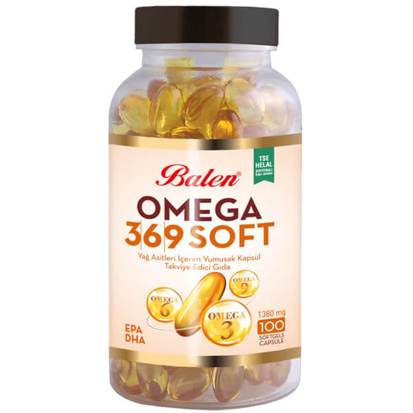 Balen Omega 3 6 9 1380 mg Softgels for Daily Wellness 100 Count