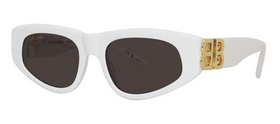 Balenciaga 0095S 012 White Square Sunglasses 53-19mm