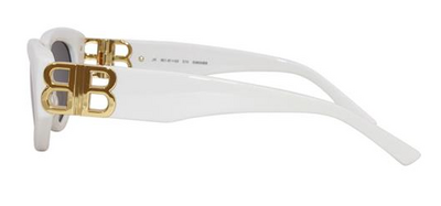 Balenciaga 0095S 012 White Square Sunglasses 53-19mm