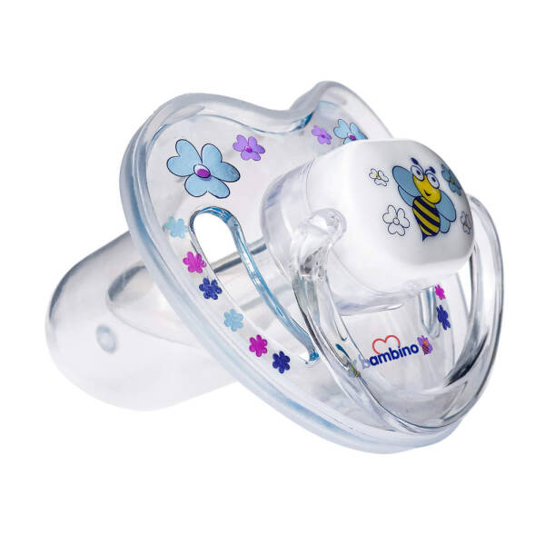 Bambino Flamed Pacifier 6-18 Months - Blue - Bee - Baby Care