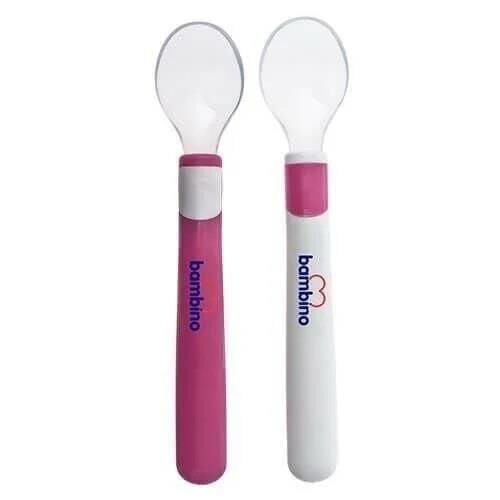 Bambino Silicone Baby Spoon Set Soft Tip 2 Pack