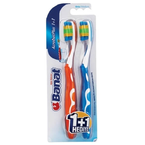 Banat Acrobat Plus Toothbrush Twin Pack 2 Count