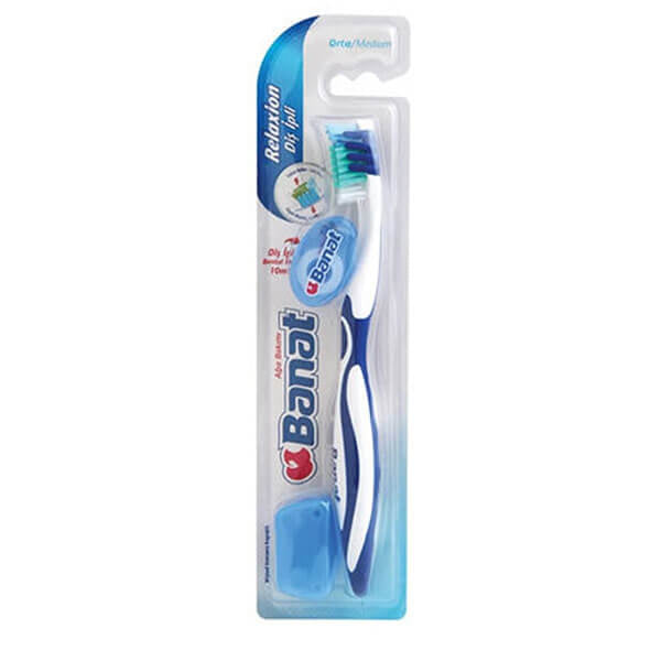 Banat Relaxion Toothbrush with Built-in Floss Medium 1 pc