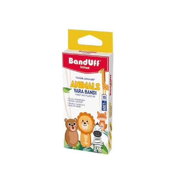 Banduff Animal Print Adhesive Bandages for Kids 10 Count