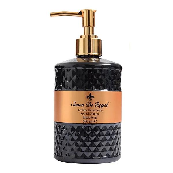 Savon De Royal Vegan Liquid Hand Soap with Black Pearl - 16.91 fl oz, pH Balanced, Paraben-Free Savon De Royal Vegan Hand Soap - pH Balanced & Paraben-Free vegan hand soap, liquid soap for sensitive skin, paraben-free hand soap, black pearl soap, natural fragranced soap, cruelty-free hand soap, moisturizing hand soap, gentle hand soap, vegan personal care, eco-friendly soap