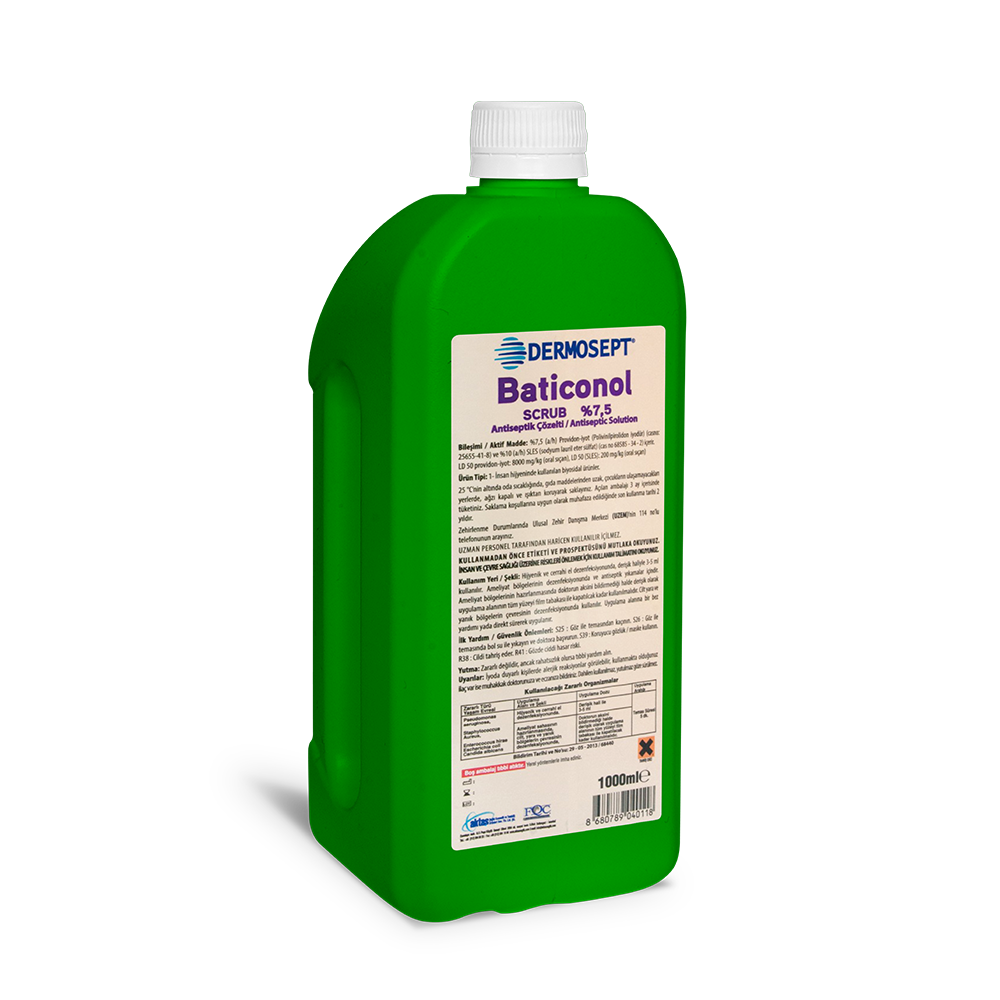 Dermosept Baticonol Scrub 7.5% Povidone-Iodine Cleanser 1 L