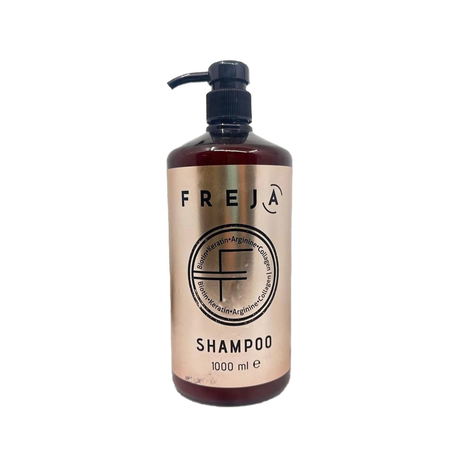 FREJA Keratin Shampoo, 1000ml - Nourishing Hair Care for Healthy Locks - FREJA Home Care FREJA Keratin Shampoo - Nourishing Hair Care Keratin Shampoo, FREJA Home Care, Nourishing Shampoo, Large Volume Shampoo, Hair Care Products, Hair Nourishment, Healthy Hair, Home Care Hair Maintenance, FREJA, Hair Care, Keratin, Nourishing