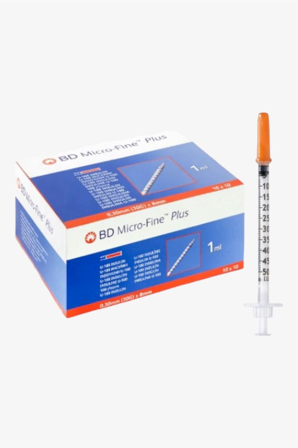 BD Micro-Fine Plus 1ml Insulin Syringes 30G x 8mm 10 Count