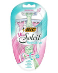 Bic Miss Soleil Sensitive Women's Razor 3 Pack Blister x ISANA Shaving Foam with Aloe Vera Extract 50 ml - Women'S Razor