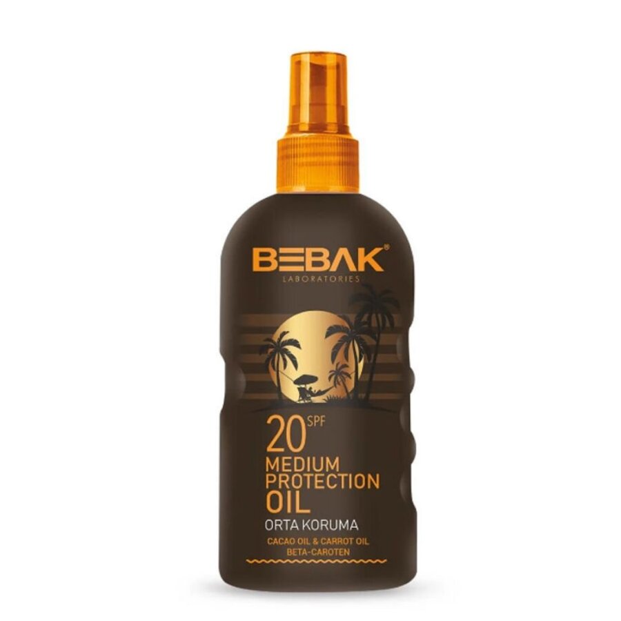 Bebak SPF 20+ Tanning Oil Spray with Carrot and Cocoa Extract - 150 ml