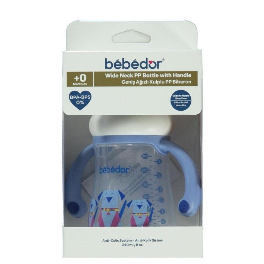 Bebedor Wide Neck PP Baby Bottle with Handles 250 ml