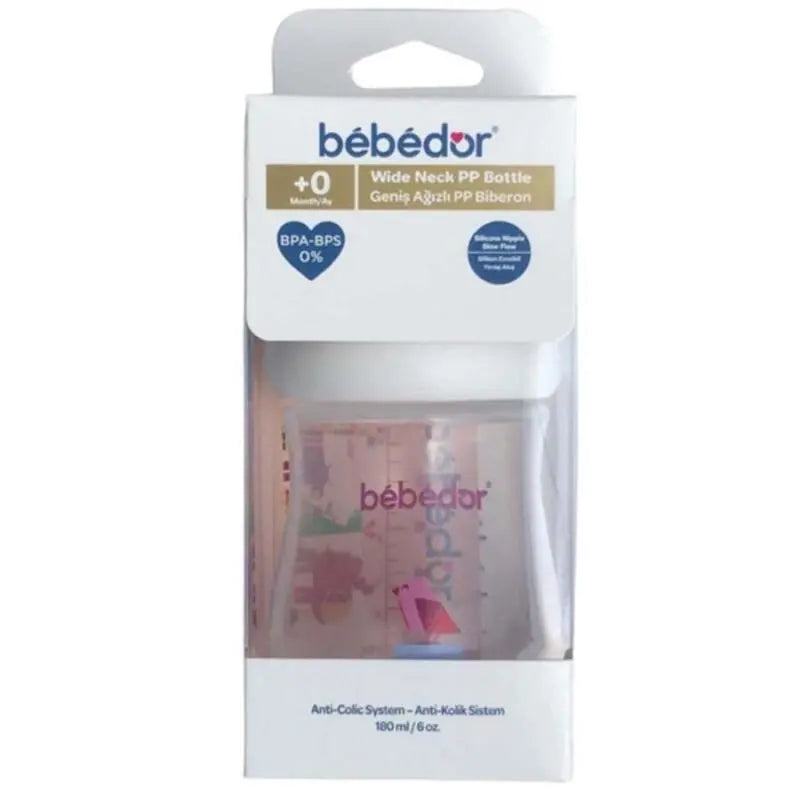Bebedor Wide-Neck PP Baby Bottle with Silicone Nipple 180ml