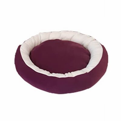 Bedspet Donut Pet Bed for Cats and Small Dogs Purple & White