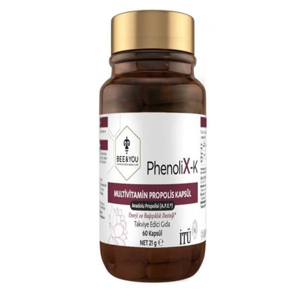 Bee You Phenolix K Multivitamin Propolis Capsules 60 Count