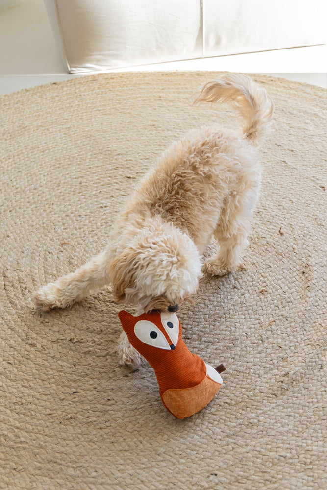 Beeztees DBL Fox Plush Squeaky Dog Toy Orange 25.5cm