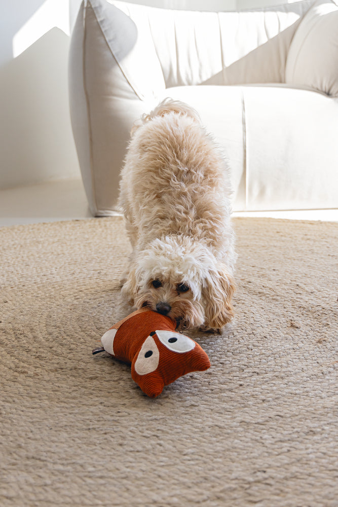 Beeztees DBL Fox Plush Squeaky Dog Toy Orange 25.5cm