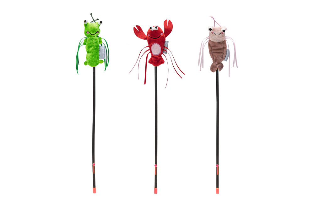 Beeztees Plush Interactive Cat Wand with Ribbons 40cm