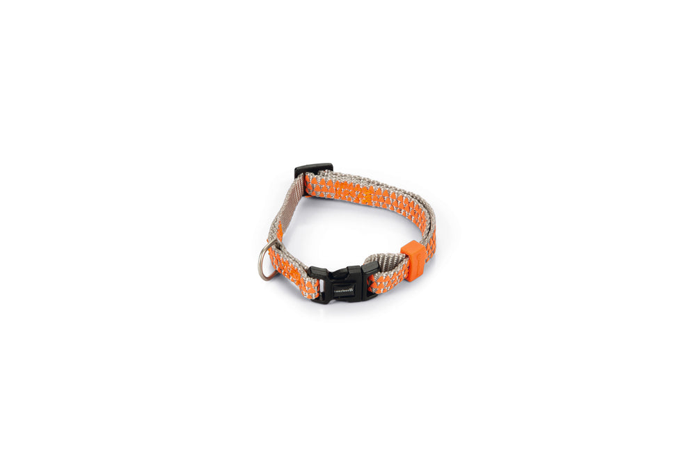 Beeztees Triangle Dog Collar Adjustable Grey & Orange 20-30cm
