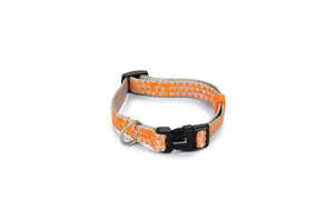 Beeztees Triangle Adjustable Dog Collar Grey & Orange 26-40cm