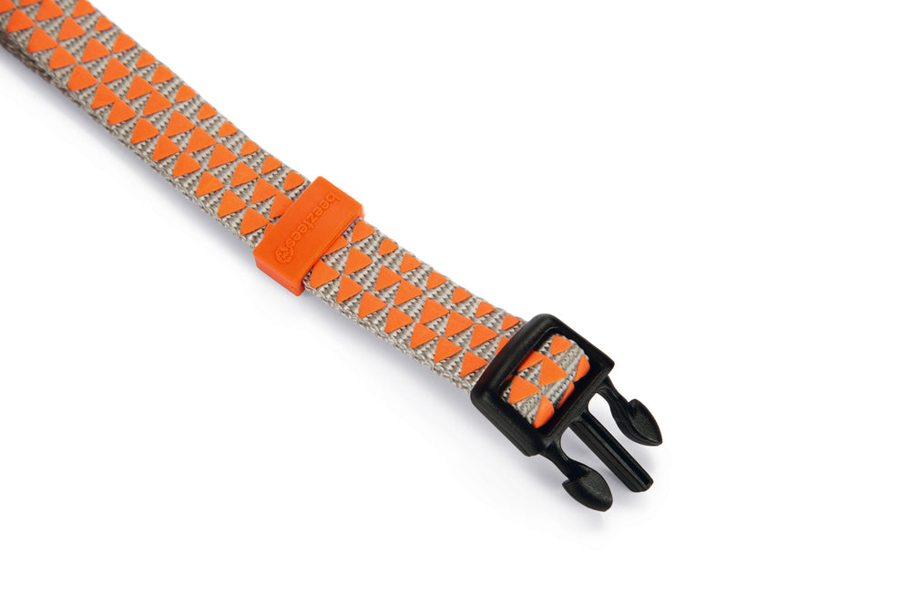 Beeztees Triangle Adjustable Dog Collar Grey & Orange 26-40cm
