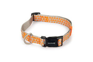 Beeztees Triangle Dog Collar Adjustable Grey & Orange 48-70cm