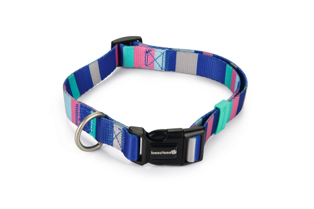 Beeztees Stripes Dog Collar Colorful Adjustable Design 48-70cm