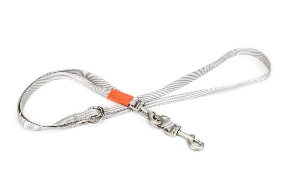 Beeztees Uni Dog Leash Adjustable Nylon Lead Light Grey 200cm