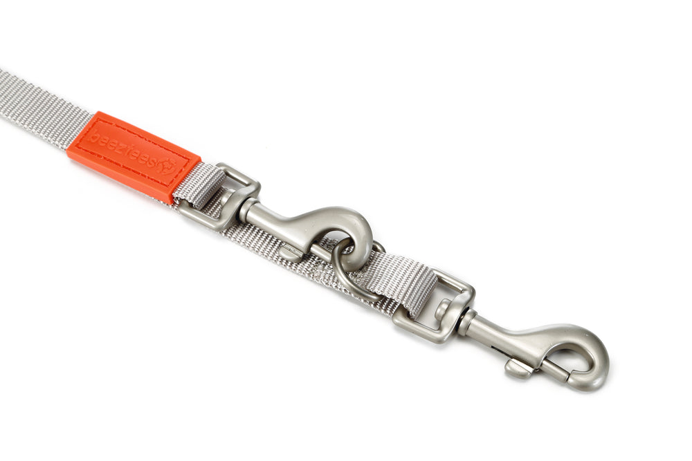Beeztees Uni Dog Leash Adjustable Nylon Lead Light Grey 200cm