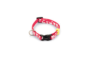 Beeztees Heart Dog Collar Adjustable Pink 20-30cm x 10mm
