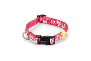 Beeztees Heart Dog Collar Pink Heart Pattern 26-40cm