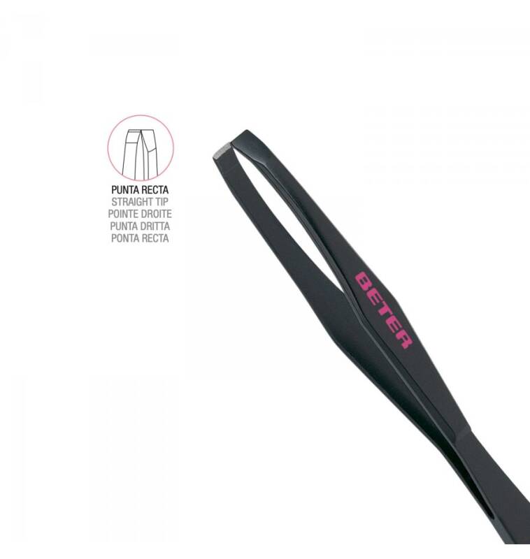 Beter Flat Tip Tweezers with Black Coating 1 pc