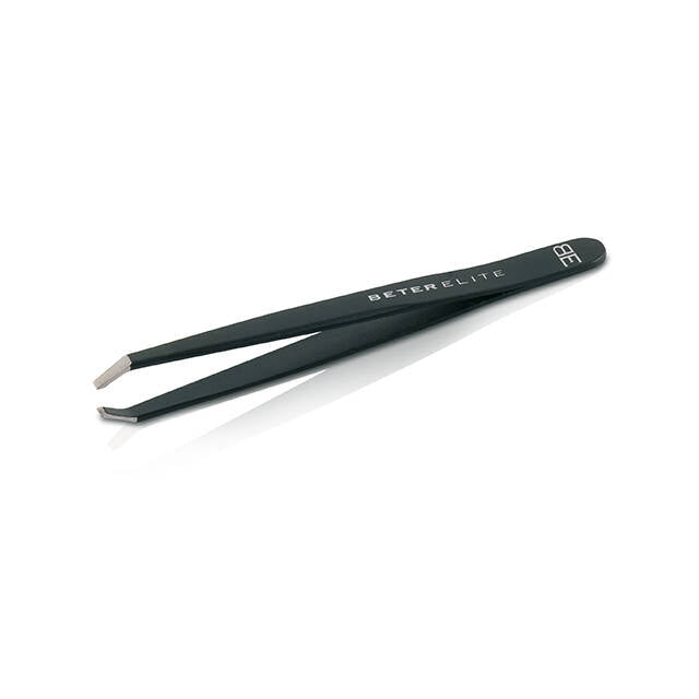 Beter Elite Matte Black Flat Slant Tweezers for Brow Shaping