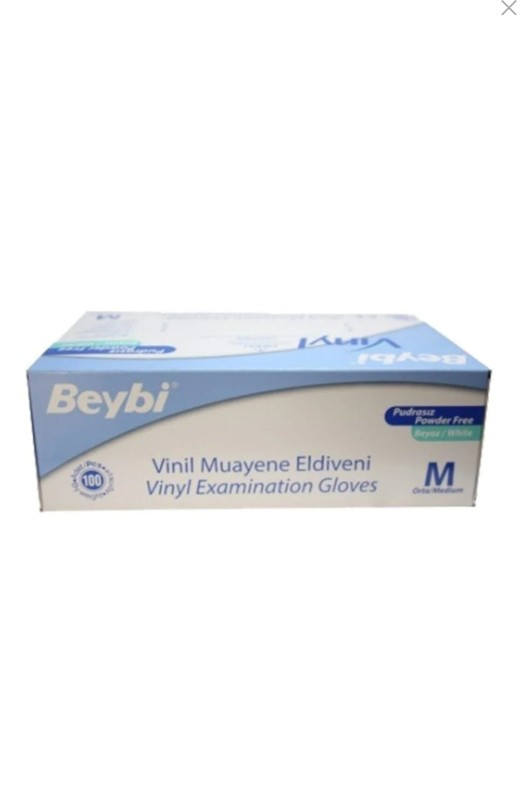 Beybi Powder-Free Vinyl Gloves Medium - 100 Count