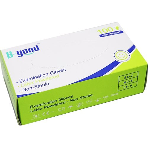 Bgood Powdered Non-Sterile Examination Gloves Small 100 Count