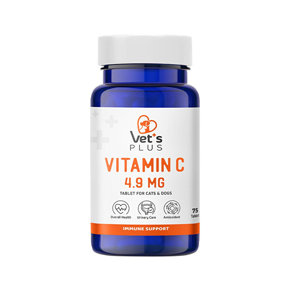Vet's Plus C Vitamin Supplement for Cats and Dogs - Immune System Support & Urinary Tract Health - 75 - Vitamin & Supplement