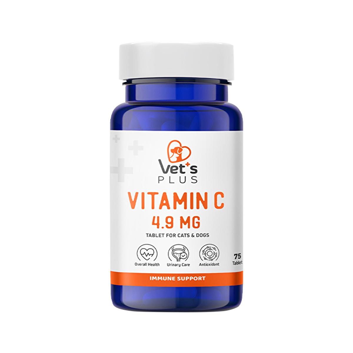 Vet's Plus C Vitamin Supplement for Cats and Dogs - Immune System Support & Urinary Tract Health - 75 Tablets Vet's Plus C Vitamin Supplement for Cats & Dogs - 75 Tablets Vitamin Supplement for Cats and Dogs, Pet Vitamin, Immune System Support for Pets, Vitamin C for Pets, Urinary Tract Health for Cats, Cat Health Supplements, Dog Health Supplements, Pet Care Products, Pet Nutrition, Pet Health, Pet Supplements, Animal Health Products