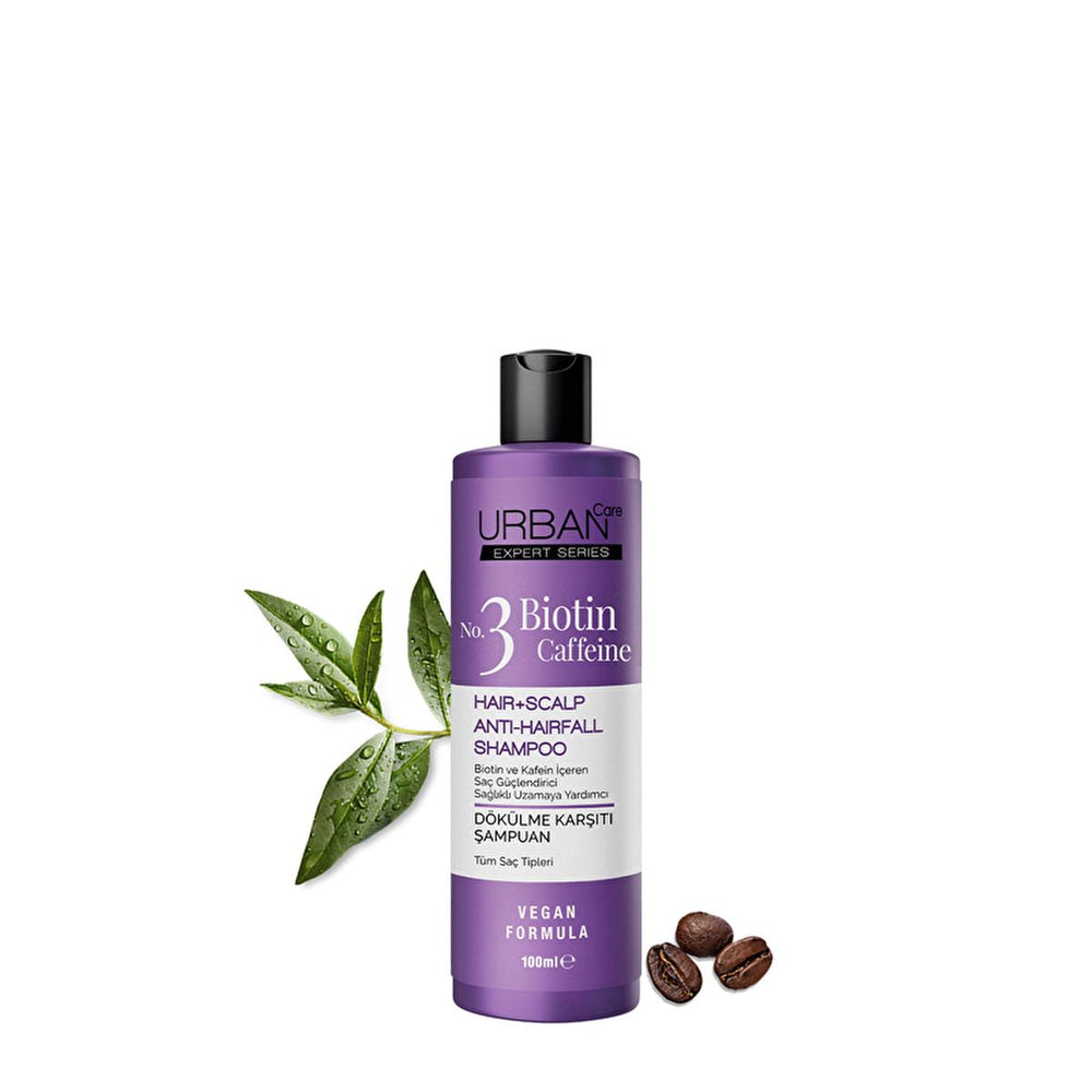 Urban Care Expert Biotin & Caffeine Anti-Hair Loss Shampoo for Women and Men - 3.38 fl oz - Vegan, Cruelty-Free - Shampoo